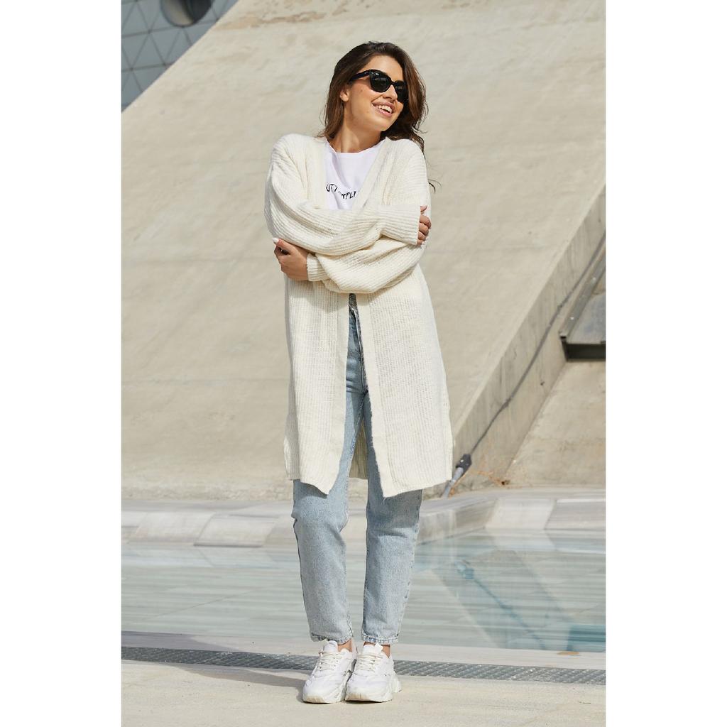 Women's Adjustable Patterned Side Tie Knitwear Sweater