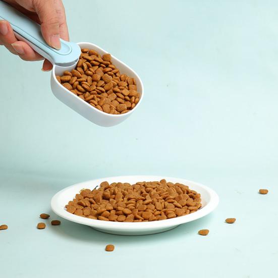 Dog Food Shovel Ergonomic Design Large Capacity ABS Sealing Bag Clip Pet Food