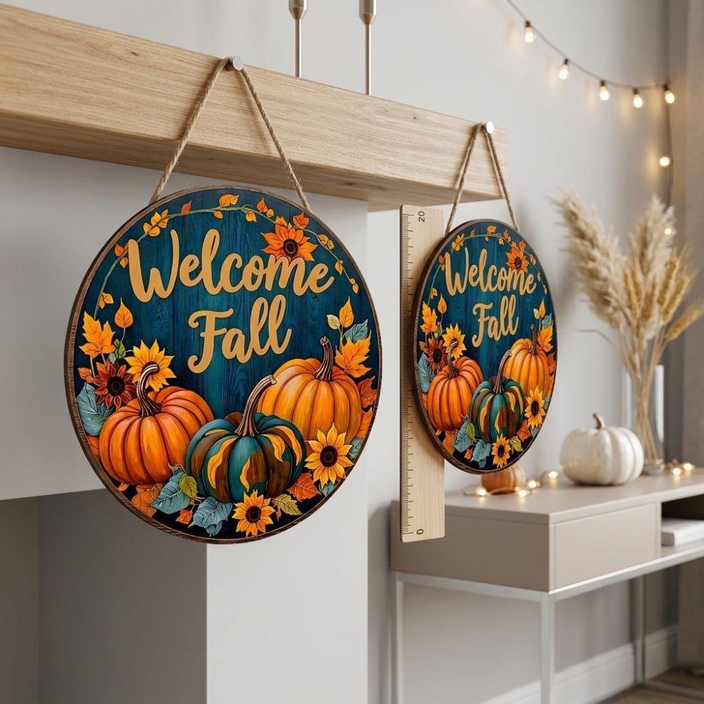 Autumn Leaf Pumpkin Sunflower Door Hanger Autumn Harvest Wall Decor Home Garden Decor