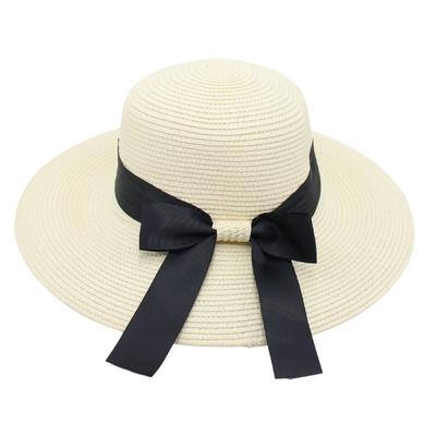 Bow Tie Straw Hat Large Brim Foreign Style Sun Hat Holiday Beach Hat Female Temperament Cool Hat Parent-child