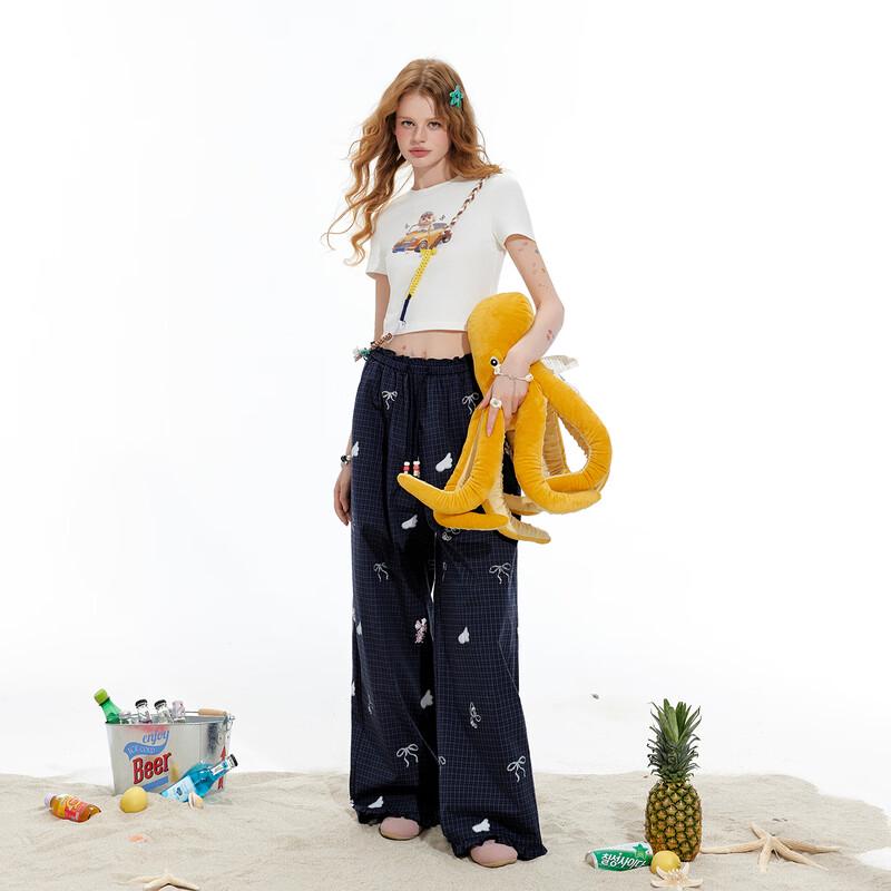 unifree Retro Plaid Print Casual Long Pants