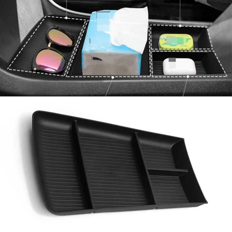 Car Center Console Armrest Storage Box Car Central Lower Layer Tray TPE Organizer Accessories Tidying For MGS5 EV For ES34 25-27