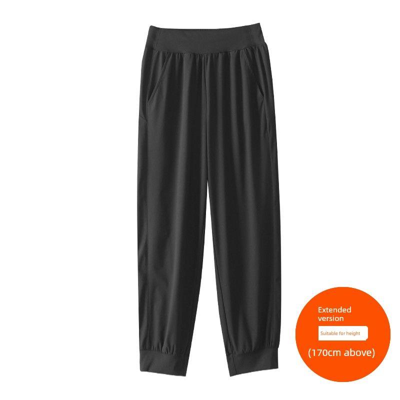

Plus Size Women s Clothing [Quick-Drying Cool Pants] Summer Loose Yoga Running High Top Sports Body Ankle-Banded Casual Pants Black (above 170cm) 3XL