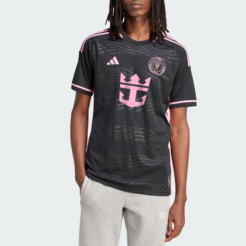 Adidas Inter Miami CF 23/24 Away Quick-Dry Football Jersey, Player Edition Men Tops Black IS4874