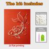 Pearl Art Painting Home Wall Decor Lucky Koi Fish Pearl Gemstone Painting Picture Crafts Adult/Beginner Gift Creative Home Decor Unframed Wall Art