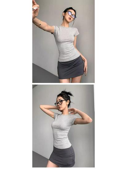 Women's Summer Yoga Mini Skirt: Anti-Exposure, Hip-Hugging A-Line for Petite Figures