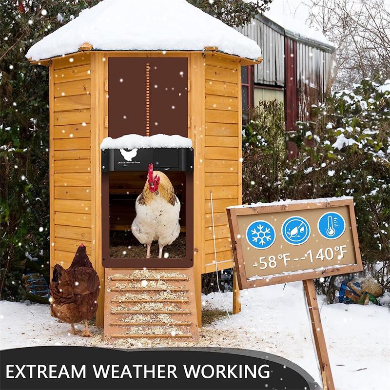 Automatic Chicken Coop Door Opener ABS Light Sensor Waterproof Battery Powered Poultry Coop Safety Automatic Open Close Pet Door System