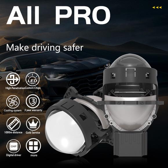SANVI 3-inch LED Bi-Beam Car Headlights: White & Yellow DRL/Driving Light Dual Mode Upgrade