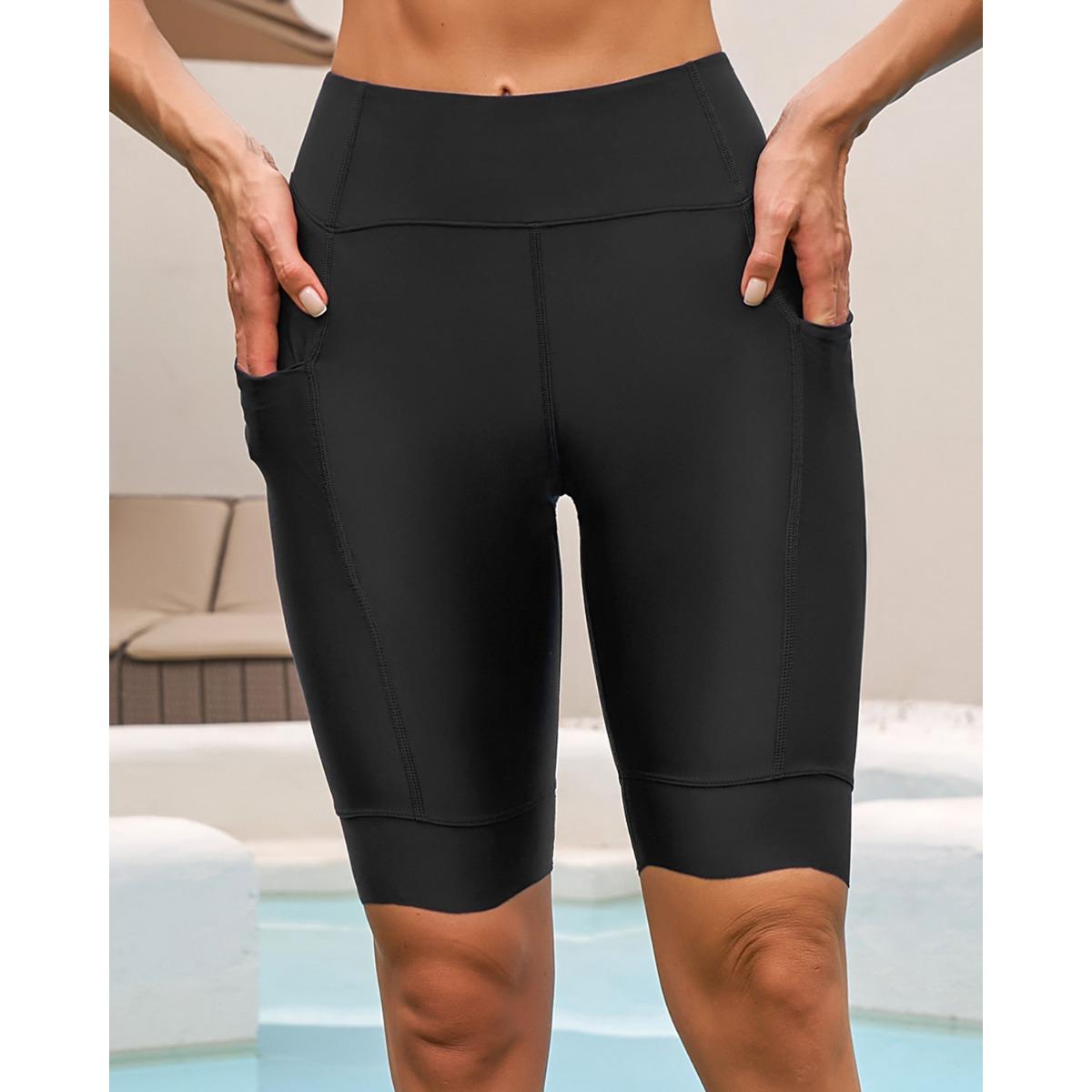 Charmleaks женские однотонные плавки короткие плавки с волнистым краем и карманами — фото 7