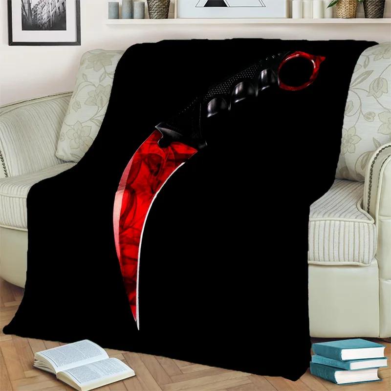 3D Gun Knife USP,AK,M4,AWP,Rifle Pistol Cartridge Blanket,Soft Throw Blanket for Home Bedroom Bed Sofa Picnic Cover Blanket Kids