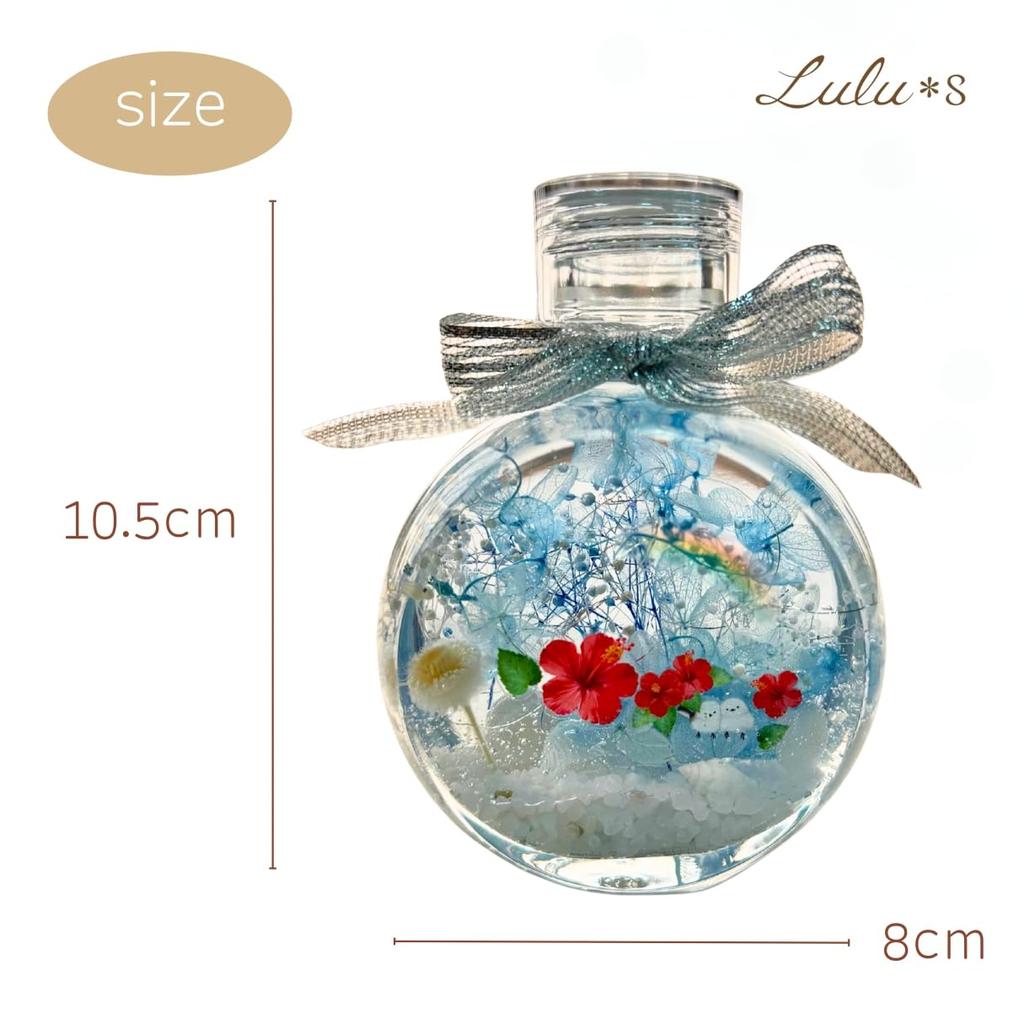 Herbarium Tit and Hibiscus Preserved Flowers Dried Flowers Summer Interior Decor Cool and Relaxing Glass Bottle Tropical Style Summer Gift Birthday
