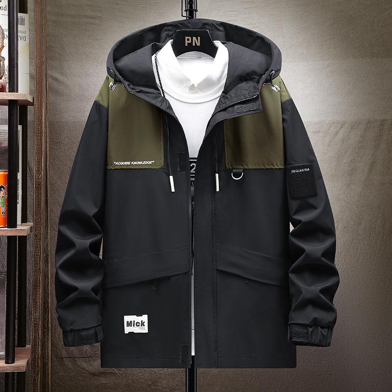 Men's Single-layer Jacket Spring and Autumn Windproof and Waterproof Fashion Trend Work Jacket Casual Sports Fashion Jacket