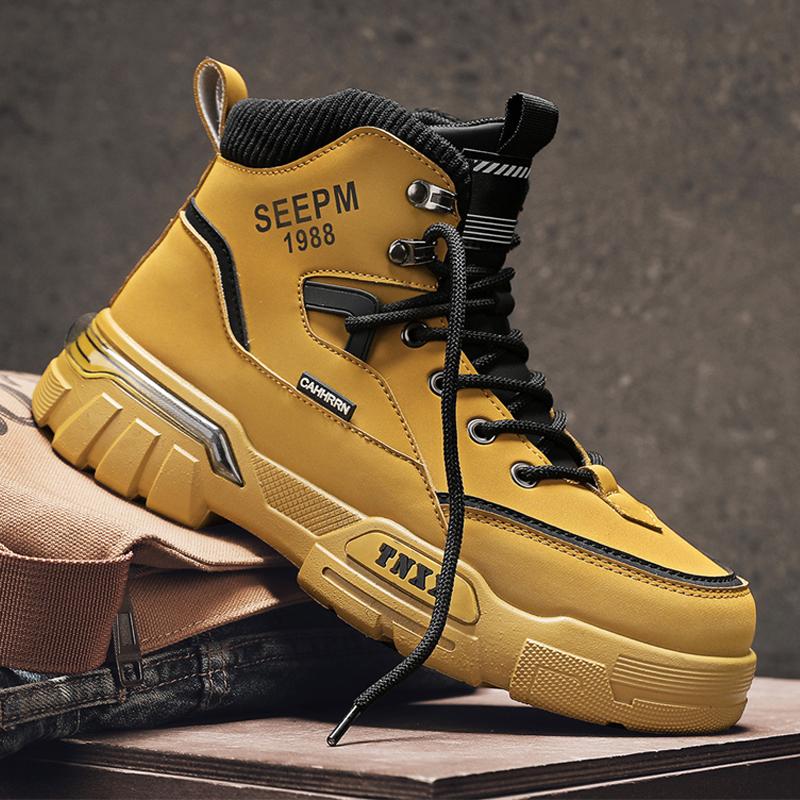 Fashion CYYTL Mens Boots Ankle Casual Shoes Leather Cowboy Combat Tactical Winter Motorcycle Chelsea Work Outdoor Hiking Designer Luxury