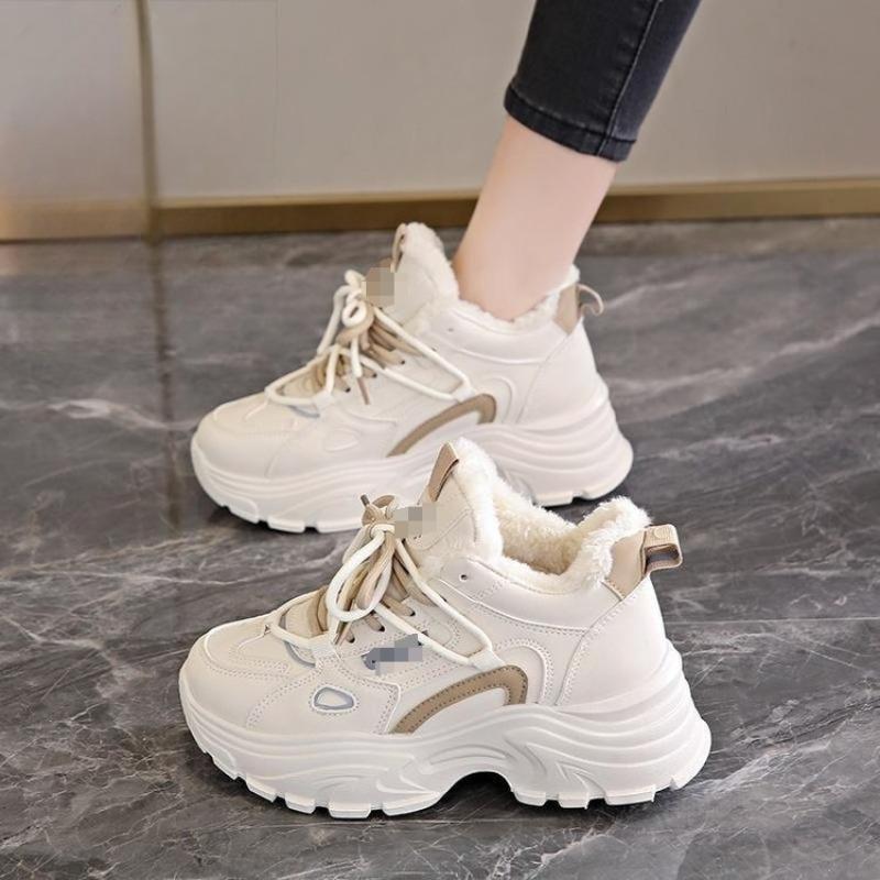 Warm Cotton Shoes, Women's Shoes, Anti-slip Snow Boots, Thick-soled Height-increasing Sports Dad Shoes