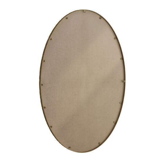 Bathroom Mirror Iron Art Oval Retro Mirror, Effect Wall Hanging Restroom Suitable for Bathroom, Bedroom, Living Room (Golden)