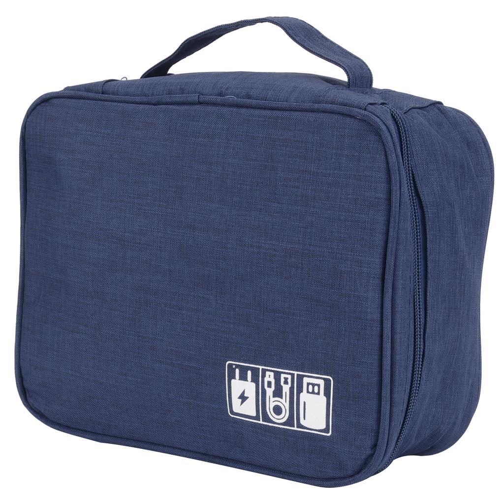 Multifunction Storage Bag Electronic Accessories Cable Cord USB Drive Organizer Storage HolderNavy