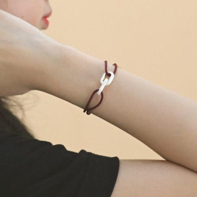 Gaman IVORY ENAMEL WINE CORD BRACELET