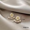 Imitation Perle Weiß Blume Super Fee Temperament Ohrstecker Koreanischer Stil Brincos Ohrschmuck
