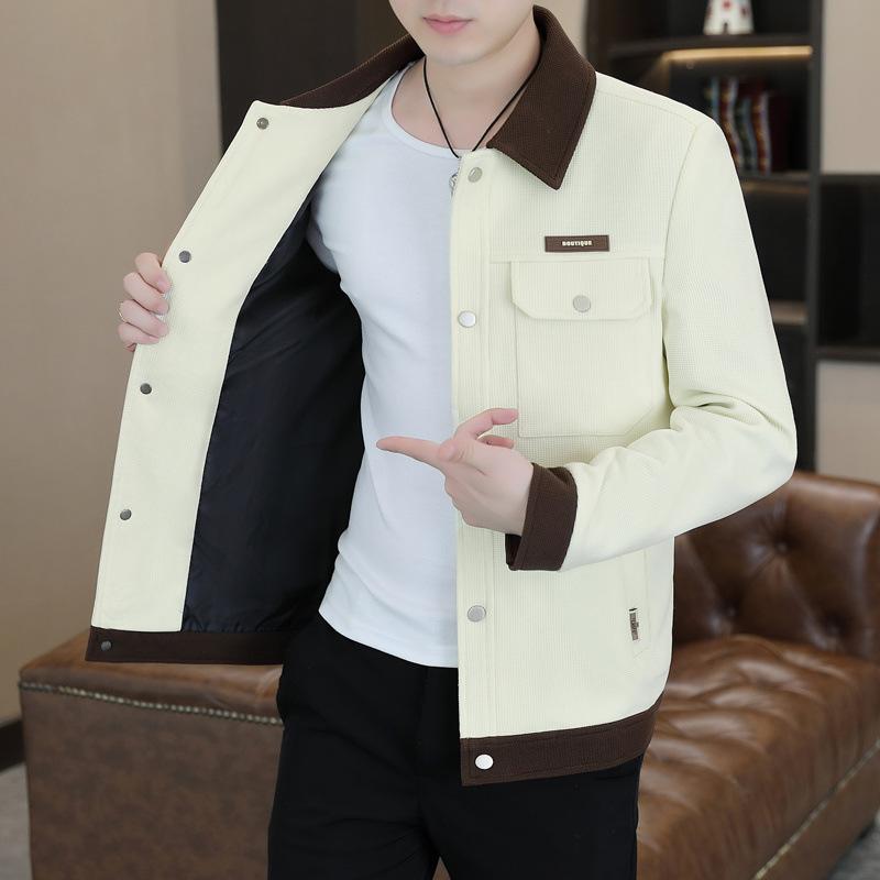 Herbst und Winter Neuer Stil Reversjacke Gutaussehend Jung und Mittelalt Lässige Modejacke Strickjacke Mantel Herrenbekleidung