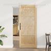 vidaXL Sliding Door with Hardware Set 83x202 Cm Solid Pine Wood 3333252