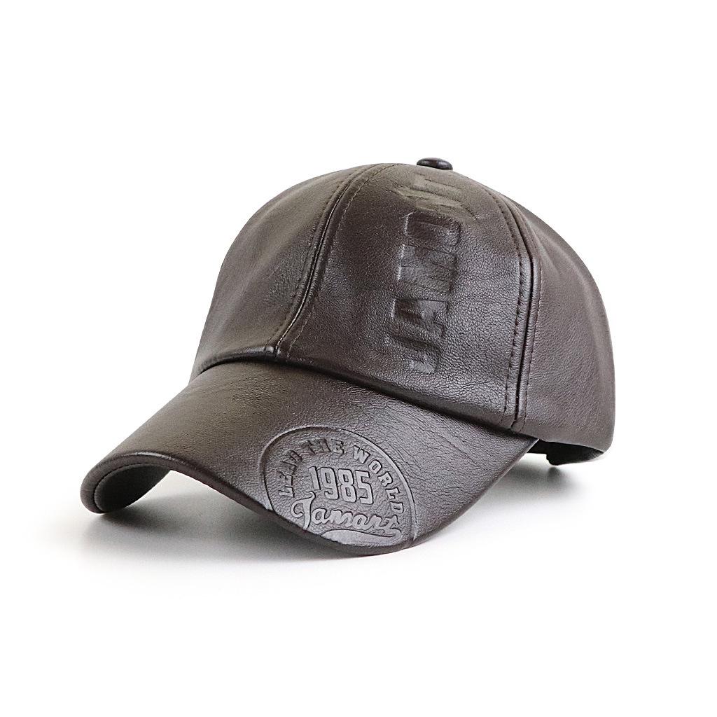 Cappelli autunnali e invernali Nuovi berretti da baseball da esterno europei e americani da uomo autunno e inverno stampa cappellino semplice PU