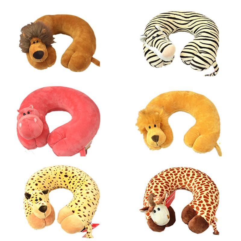 Cartoon Animal U Shaped Neck Pillow For Travel Sleep Rest With Pp Cotton Filling
