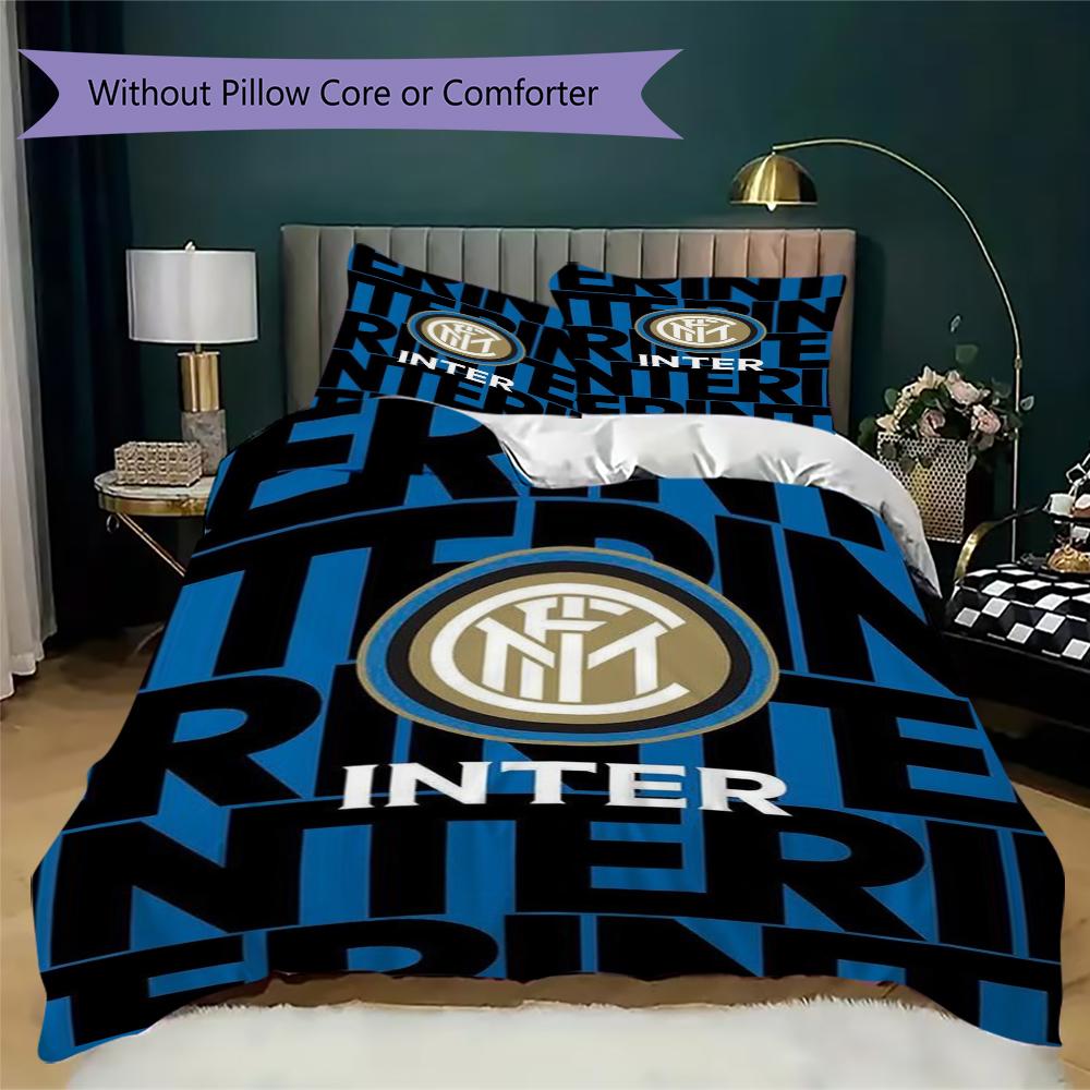 Inter Milan Patronen Beddengoed Dekbed Set Dekbedhoes Kussensloop Huisdecoratie Verjaardagscadeau (1 dekbedovertrek + 2 kussenslopen (zonder vulling))60