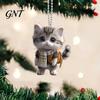 Kawaii Cat Keychain Accessories Acrylic Car Hanging Decor, Cute 2D Flat Rearview Mirror Small Figurine Pendant, Accessories, Creative Gifts for Teens