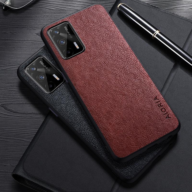 

Чехол для Realme GT Master Q3 Pro X7 Max GT 2 GT2 Pro 5G, роскошный кожаный деловой чехол с простым дизайном для Realme GT2 5G, чехол
