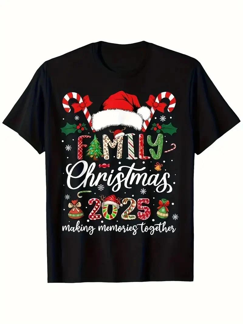 Kids 2025 Family Matching Christmas T-Shirt - Boys & Girls Holiday Outfit with M