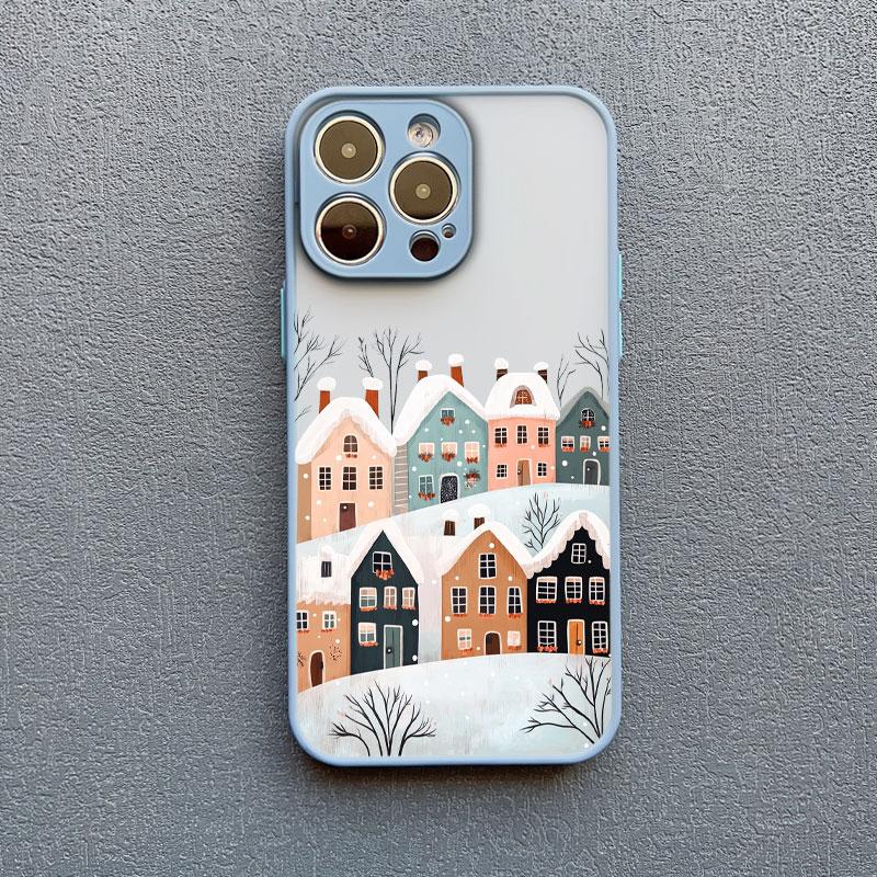 Winter Snow Street Scenery Phone Case For iPhone 17 Pro Max 16 15 Pro Max 14 Plus 13 Mini 12 11 Pro Max Shockproof Back Covers