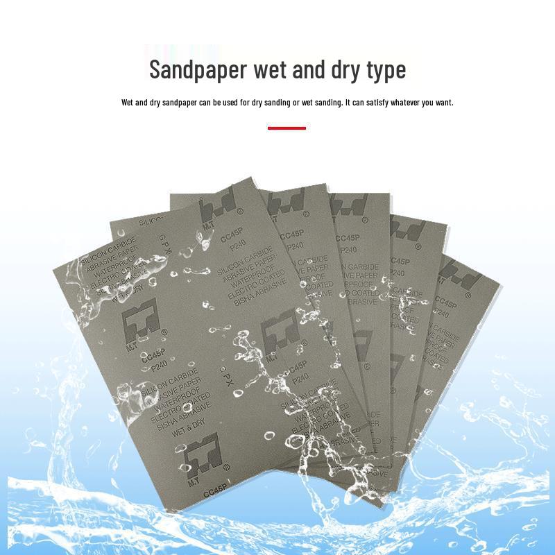 MT CC45p Black Sandpaper, 1000-5000 Grit, Dry/Wet Use for Woodworking, Furniture, Rosewood