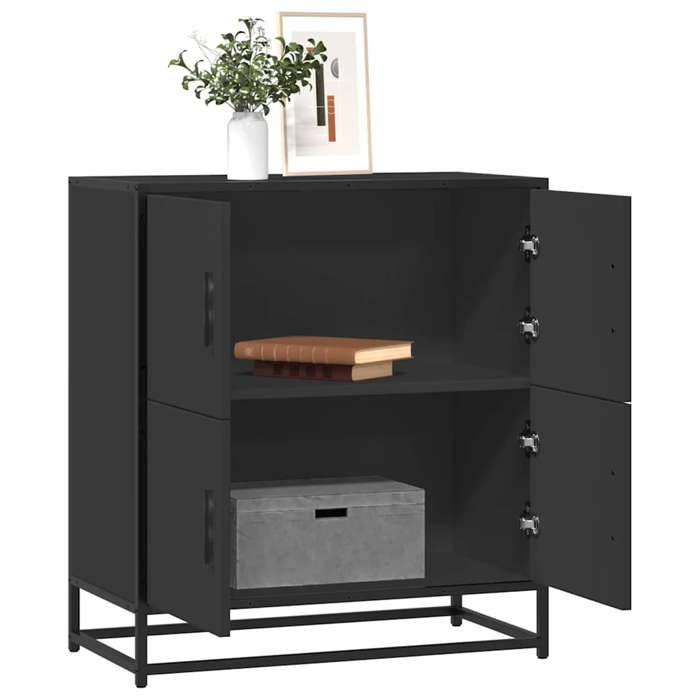 VidaXL Buffet noir 68x35x76 cm bois d'ingénierie, armoire de rangement, meuble d'entrée, meuble d'appoint, meuble de 848989