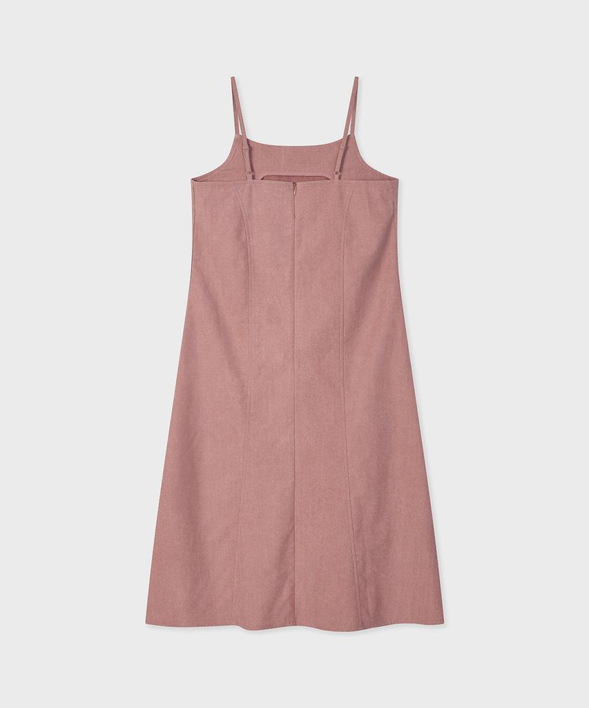 Pallet [Fallett X Lee] Long Slit Denim Dress Pink