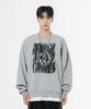 MOZMOZ [Set] Chaos Corduroy Oversized Sweatshirt Set-Up Gray