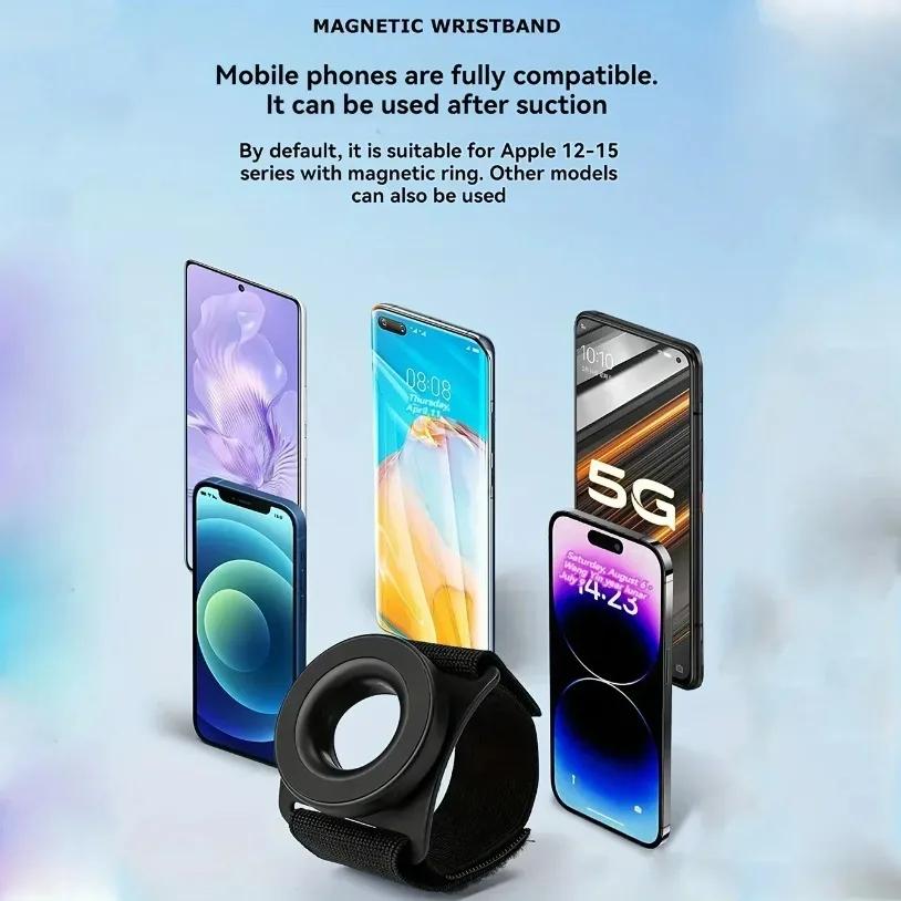 Magnetic Suction Arm Wrist Mobile Mount Strong Magnetic Hand Strap Phone Holder Bracket For iPhone17-12 Pro Max Samsung