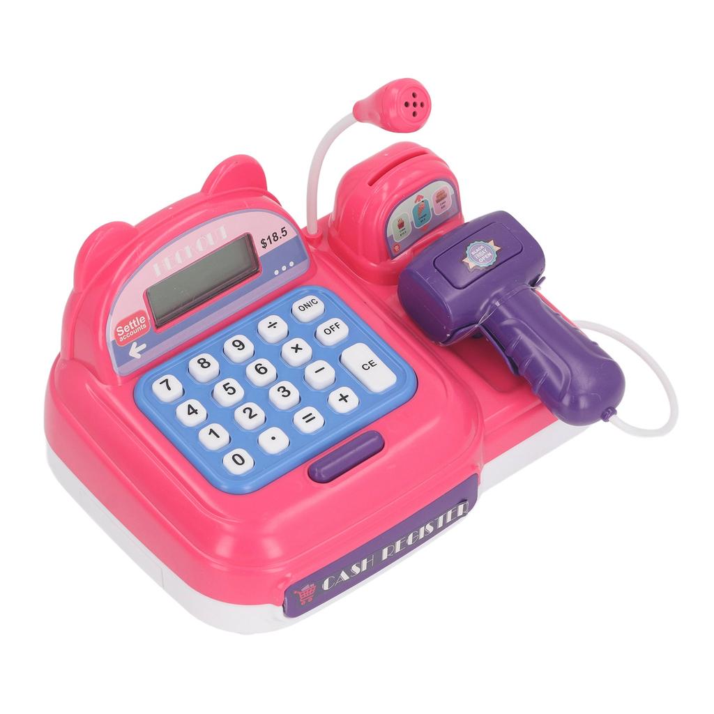 Children Play Cash Register Toy Fun Supermarket Checkout Toy with Microphone Sounds for Boys Girls Toddlers