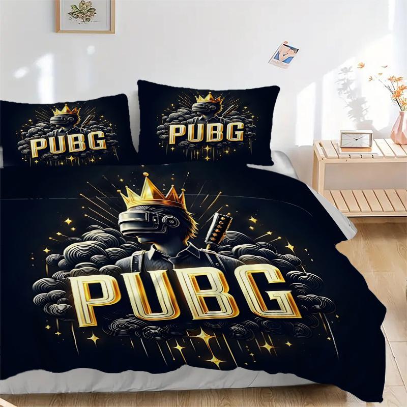 

3pcs PUBG Crowned Warrior Gaming Bedding Set-Perfect for Decorative Bedrooms, Guest Rooms, Living Rooms, Hotels | Ideal Gift for Fans, Trave 135x200cm