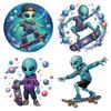 4Pcs 4 Styles Plastic Heat Transfer Film Logo Stickers Set for DIY T-Shirt Human 180~190x180mm 1pc/style