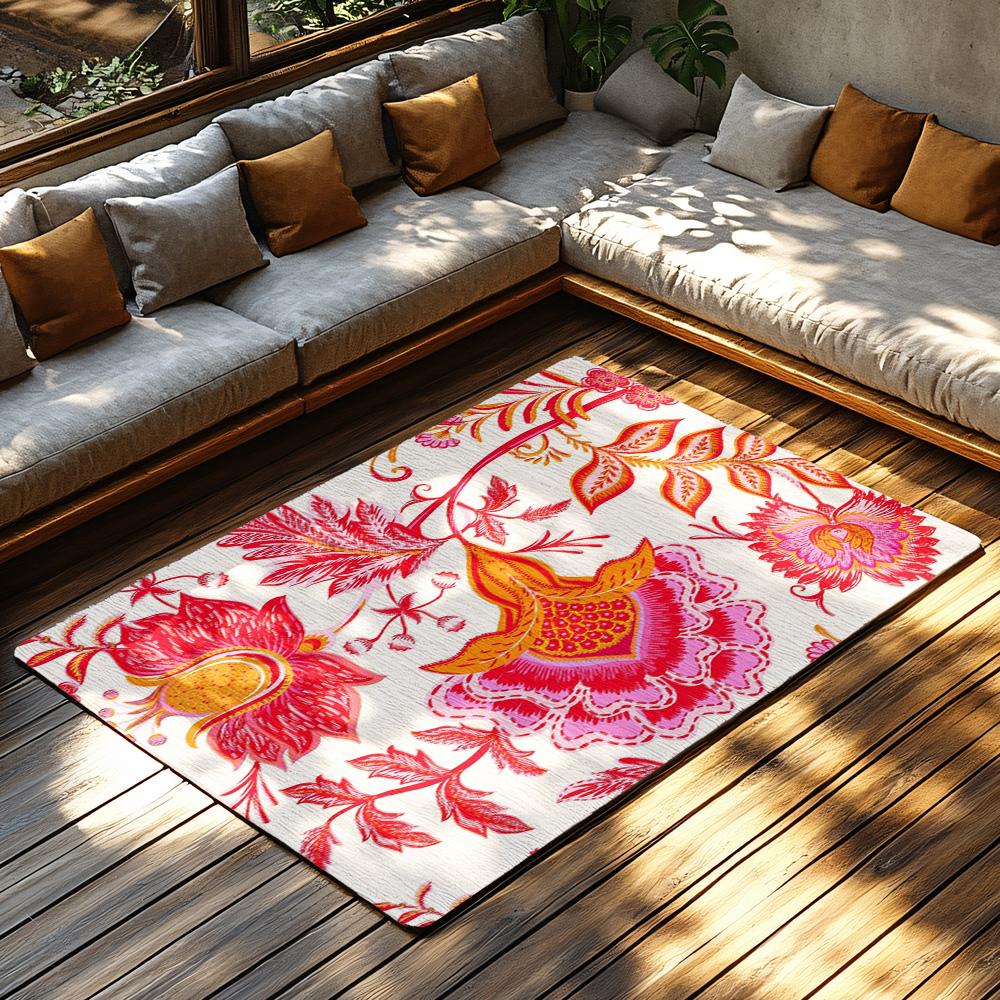 Floral Area Rug Vintage Persian Style Home Decor Non-Slip Living Room Carpet Bohemian Chic Floor Mat Modern Design Bedroom Rug G