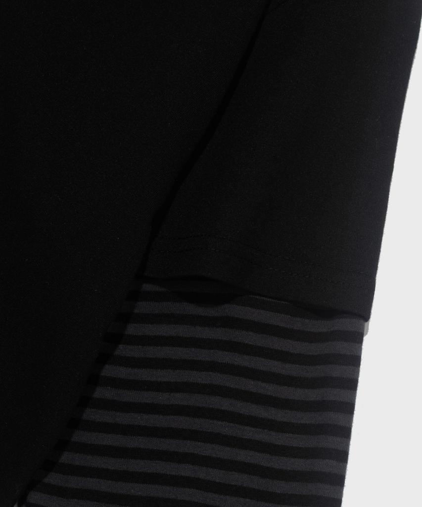 CARGOBROS FOR WOMAN Lettering Layered Long Sleeve (Black/Charcoal)