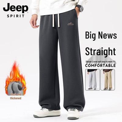 JEEP SPIRIT Men's Fleece Lined Straight Leg Casual Pants