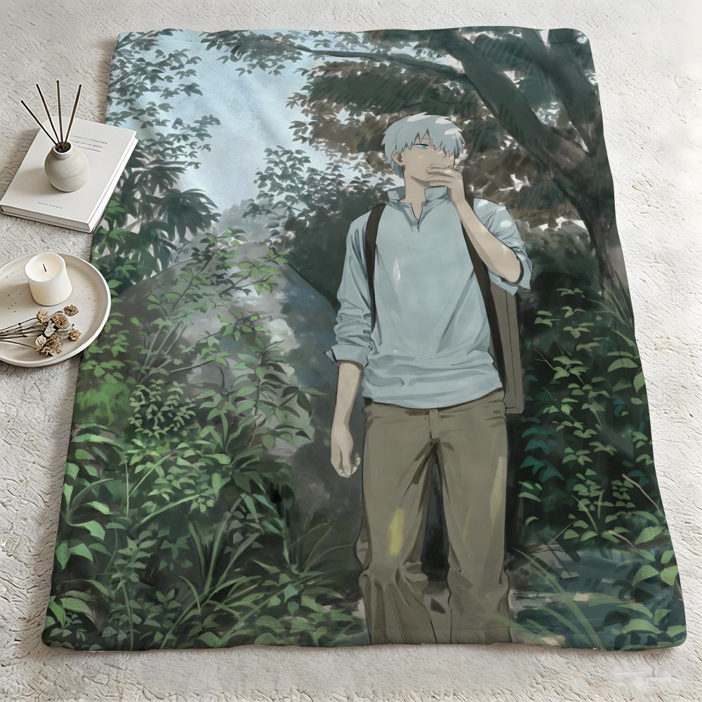 Anime M-Mushishi-i Throw Warm Soft Flannel Blanket, Multi-use for Sofa Bed Camping Travel Nap