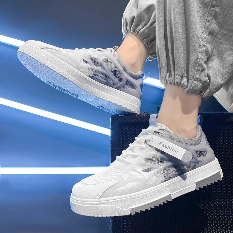 Men Vulcanize Shoes Breathable White All-match Shoes Male Flats Lace-up  Casual Shoes Autumn Men Spring Men Sneakers Light Shoes