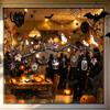 Horror Themed Window Accents 2 Sheets Halloween Stickers, Bat Spider Web Static Cling Decals, Indoor Outdoor Holiday Supplies Ghost Pumpkin Waterproof