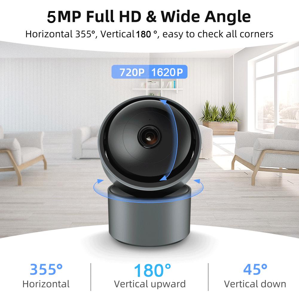 5MP 5G Wifi Tuya Smart Home Vnitřní Dohledová Kamera Bezdrátový IP Bezpečnostní Monitor AI Detekce Osob Automatické Sledování