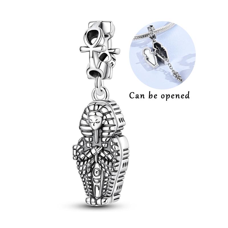 Charms Beads Pendant Copper Openable Heart Suitcase Egg Charm Fit Original Bracelet Women Man Diy Fine Jewelry Gift