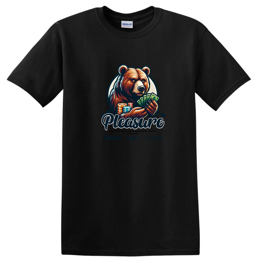 Bear Money Pleasure Gaming T Shirt Funny Tee Gambling Cash Enthusiast Design M