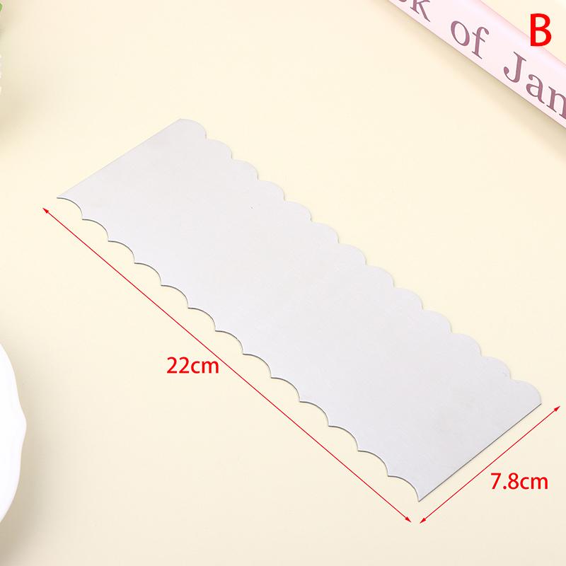 Stainless Steel Cake Scraper Double Sided Patterned Stripe Edge Cake Decorating Comb Smoother Scraper Pastry Cutter
