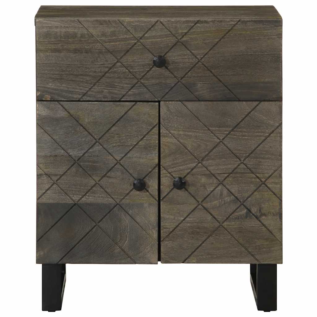 Vidaxl Szafka Nocna, Czarna, 50X33X60 Cm, Lite Drewno Mango